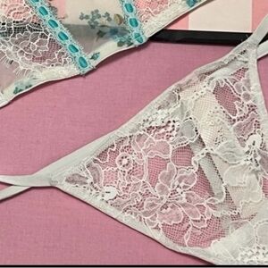 BRIDAL Victoria’s Secret Dream Angel Floral and Lace Crystal shine strap thong